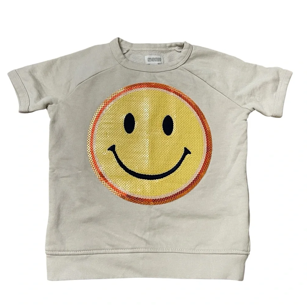 Gymboree Cream‎ and Yellow Sequin Smiley Face Sweatshirt